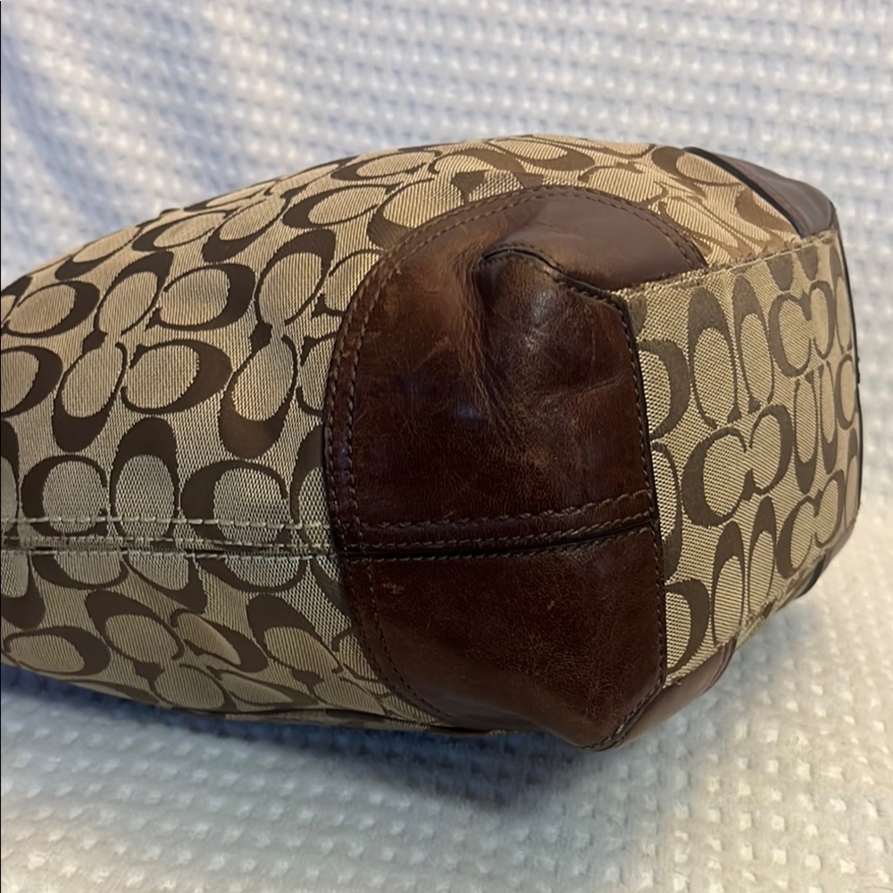 Coach Tan and Brown Signature Cross Body Bag - Picture 11 of 15